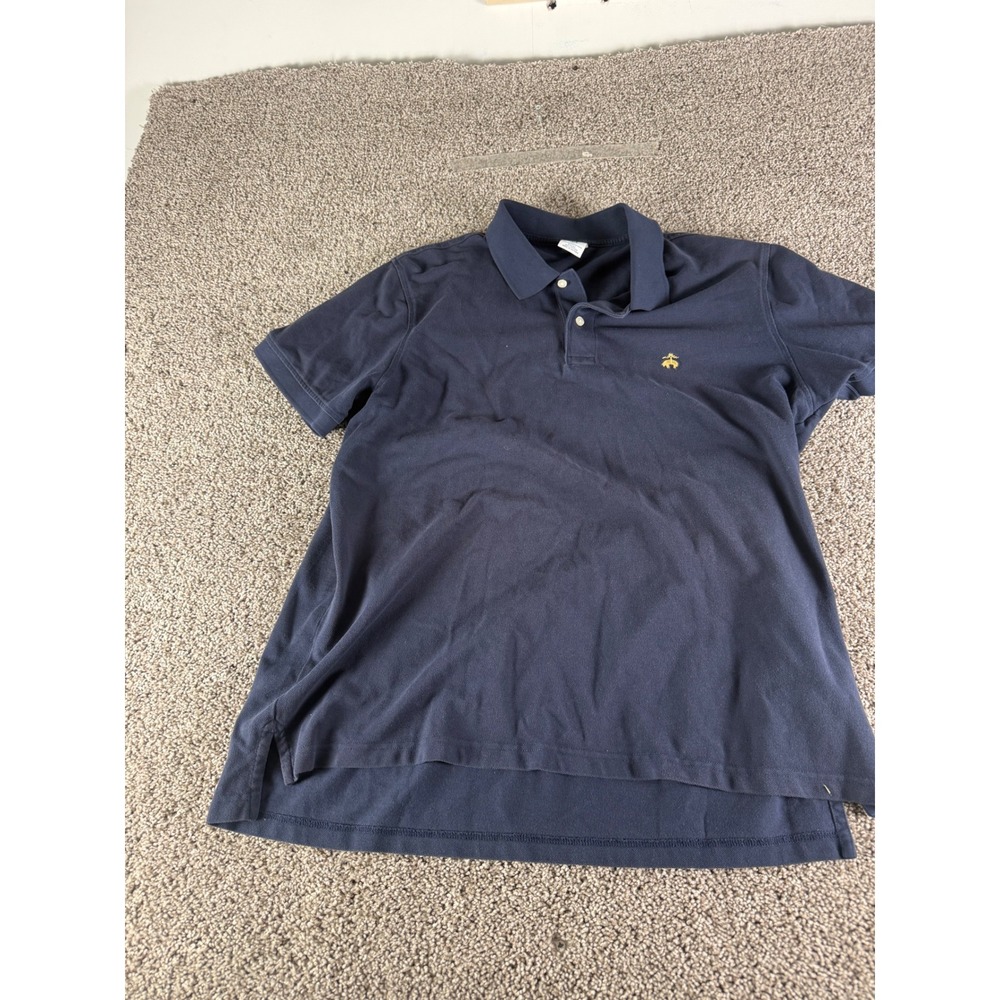 Brooks Brothers 1818 Performance Polo Shirt Mens XXL Slim Fit Navy Blue Cotton